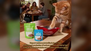 Cat food packaging bag